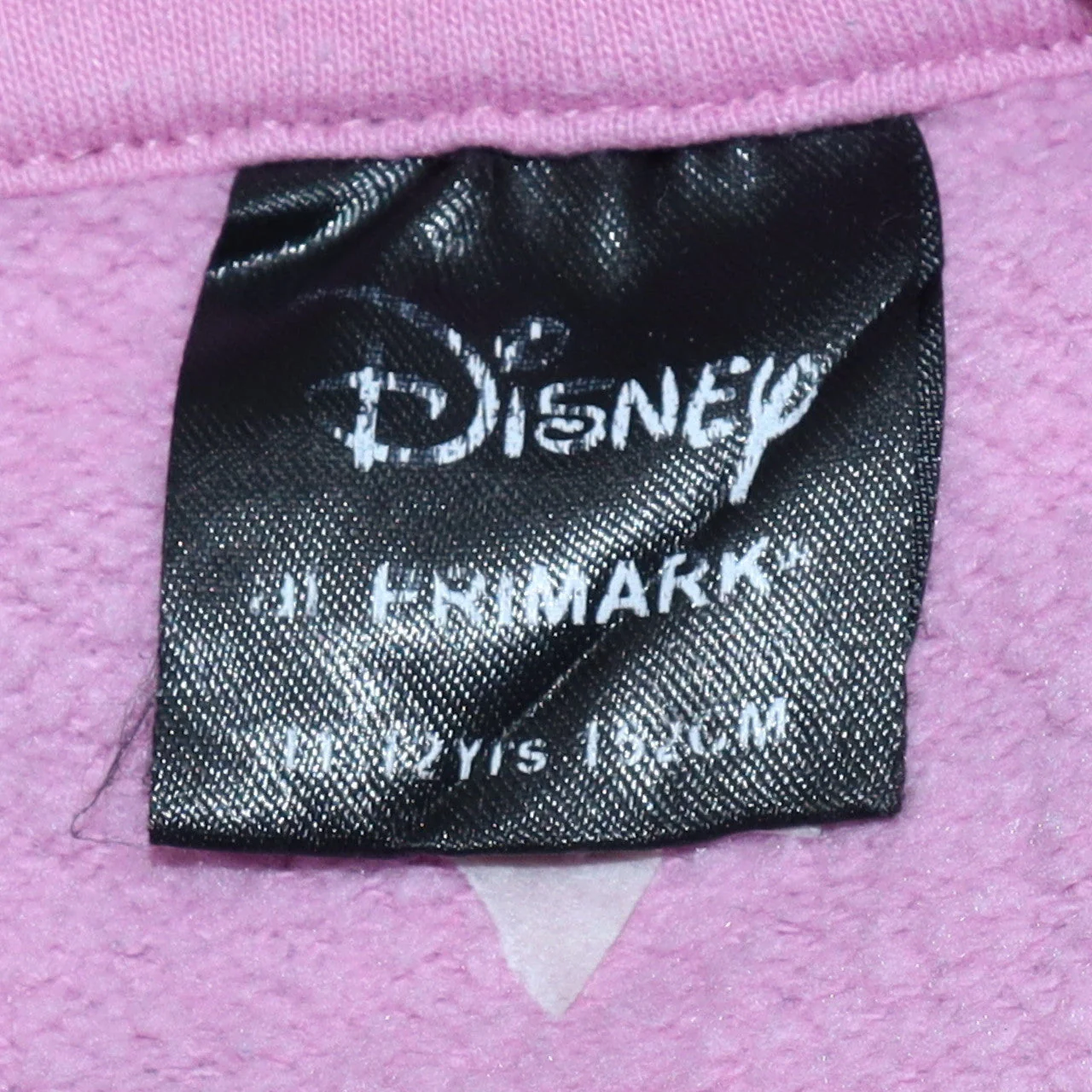 Disney Primark Girls Pink Tie-Dye Fleece Hoodie 11-12 Years Pullover - Image 5