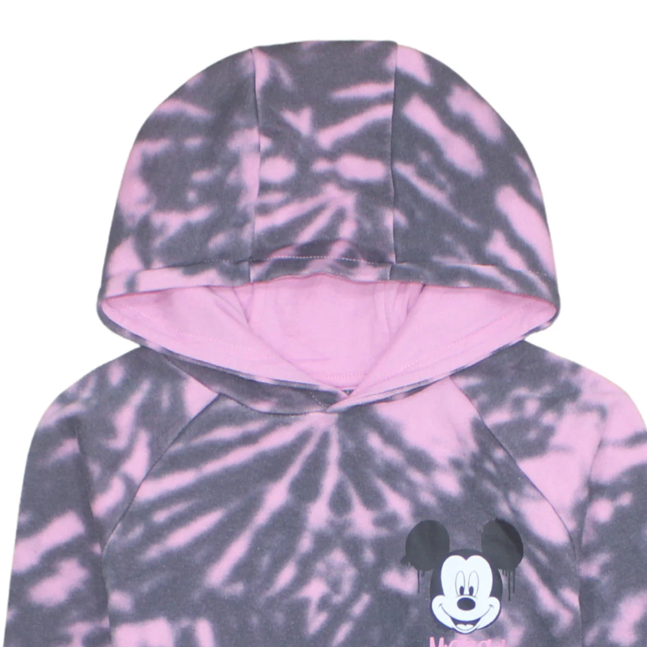 Disney Primark Girls Pink Tie-Dye Fleece Hoodie 11-12 Years Pullover - Image 7