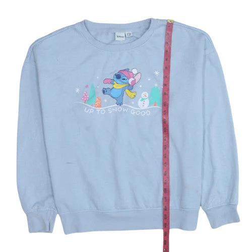 Disney Primark Women Blue L Sweatshirt Stitch Winter Graphic - Image 3