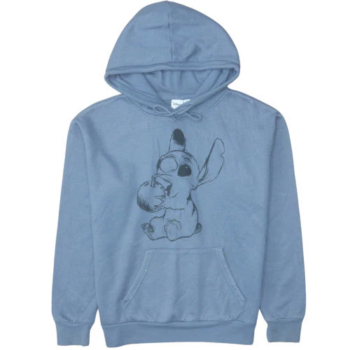 Disney Primark Women Blue Stitch Pullover Hoodie Size 10/12