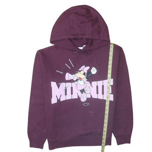 Disney Primark Women Burgundy Hoodie Minnie Small 10/12 Pullover Sweatshirt - Image 3