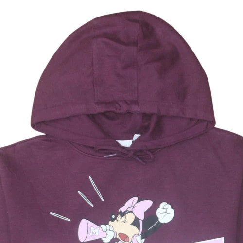 Disney Primark Women Burgundy Hoodie Minnie Small 10/12 Pullover Sweatshirt - Image 7