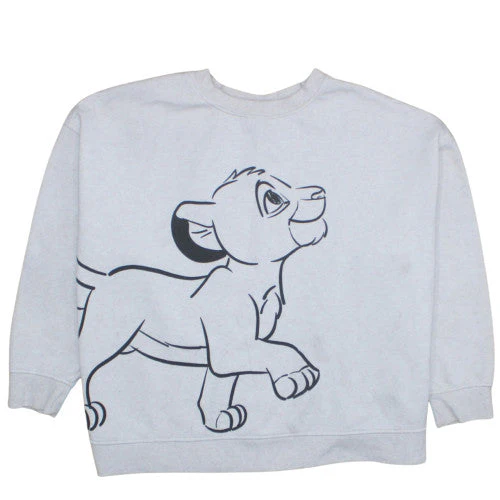 Disney Primark Women Grey 2XL Pullover Sweatshirt Lion King Simba Print