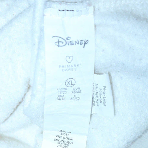 Disney Primark Women White XL 1/4 Zip Pullover Sweatshirt Mickey Mouse 1928 - Image 6