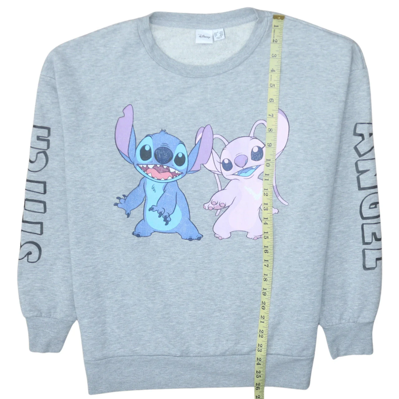 Disney Primark Womens Grey Stitch & Angel Sweatshirt L Cotton Blend - Image 3