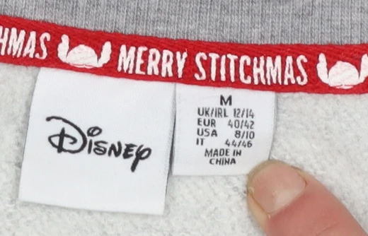 Disney Primark Women's Grey Stitch Christmas Sweatshirt Size M 12/14 - Image 4