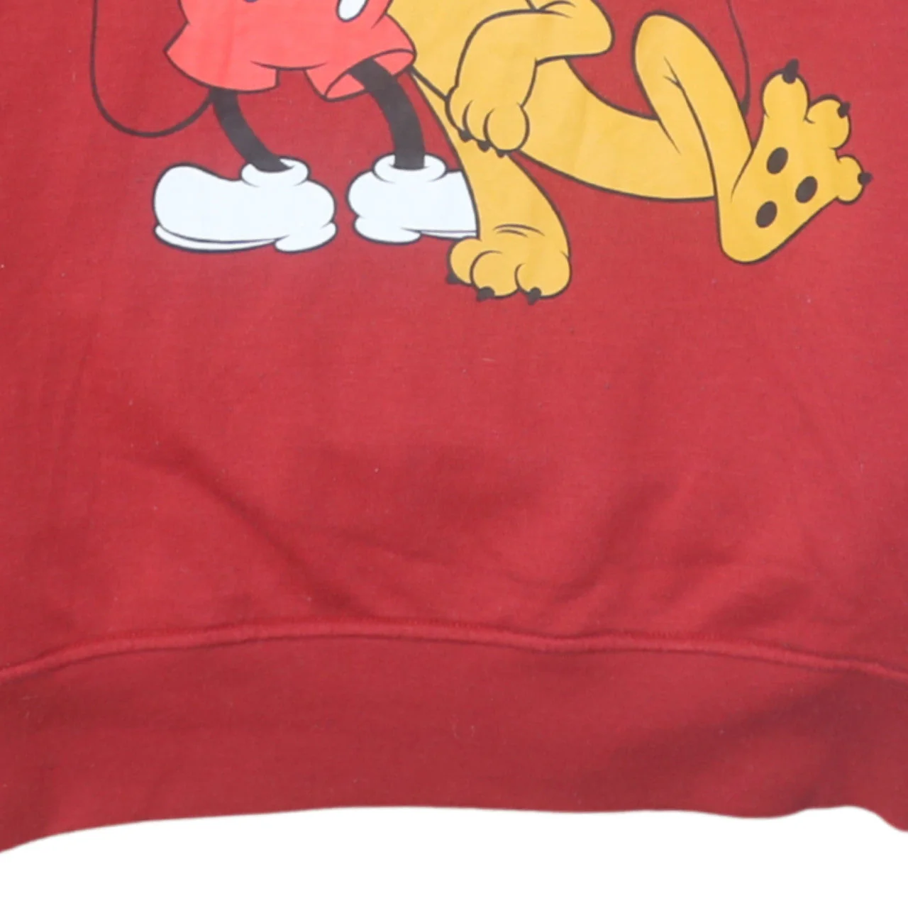 Disney Primark Womens Red Mickey & Pluto Pullover Hoodie Size 2XS - Image 8