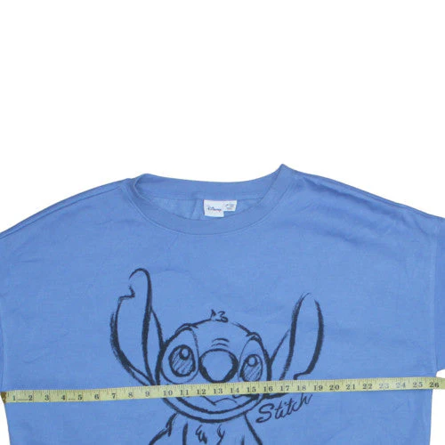 Disney Stitch Blue Crew Neck Sweatshirt Womens XL Primark Cares - Image 2