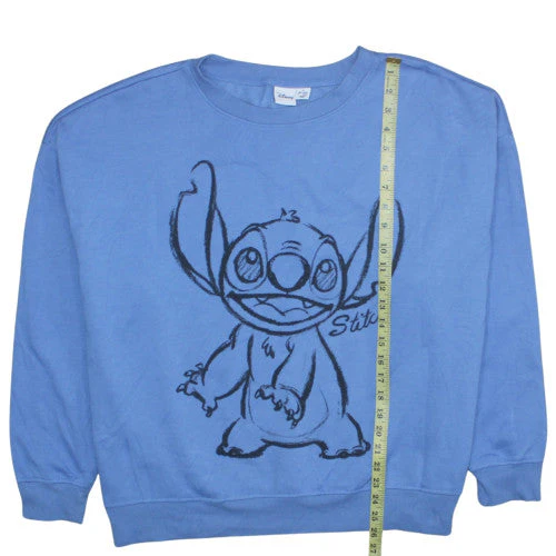 Disney Stitch Blue Crew Neck Sweatshirt Womens XL Primark Cares - Image 3