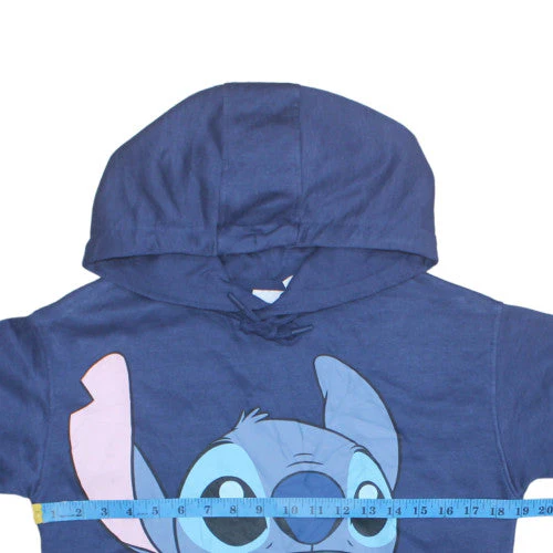 Disney Stitch Blue Hoodie Womens 2XS Pullover Casual Cotton Primark - Image 2