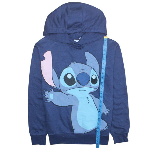 Disney Stitch Blue Hoodie Womens 2XS Pullover Casual Cotton Primark - Image 3
