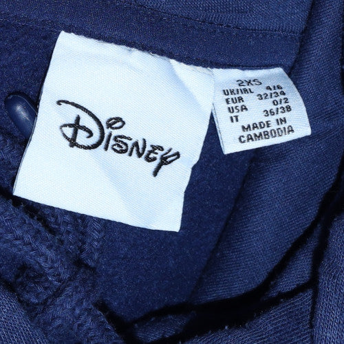 Disney Stitch Blue Hoodie Womens 2XS Pullover Casual Cotton Primark - Image 5