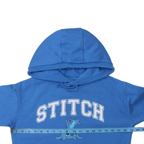 Disney Stitch Blue Pullover Hoodie Womens 2XS Primark Casual - Image 2