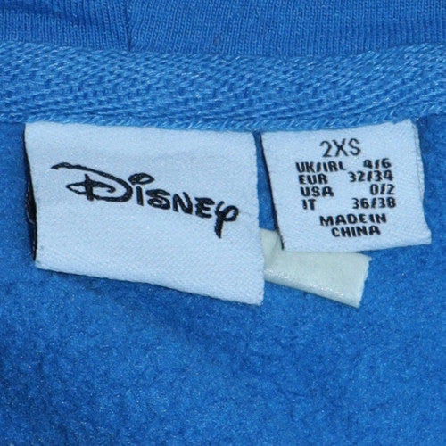 Disney Stitch Blue Pullover Hoodie Womens 2XS Primark Casual - Image 5