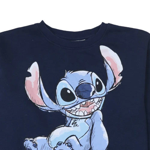 Disney Stitch Blue Teens Pullover Sweatshirt M Fleece Graphic - Image 7
