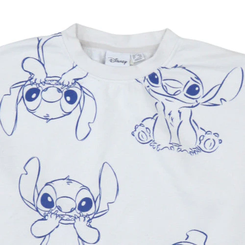 Disney Stitch White Sweatshirt Women Small Pullover Cotton Blend - Image 8