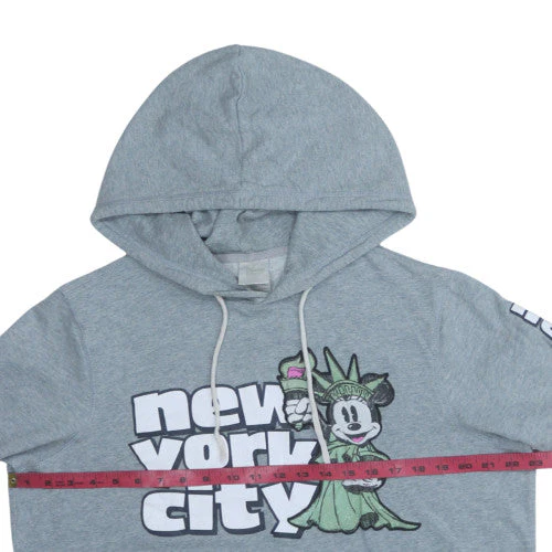 Disney Store Women Grey Hoodie X-Large Minnie Mouse New York City Pullover - Image 3