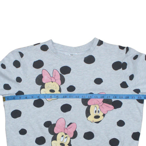 Disney Teens Grey Polka Dot Minnie Mouse Sweatshirt Size 12-14 - Image 3