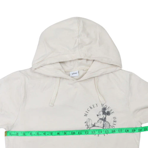 Disney Women Beige Mickey Mouse Pullover Hoodie Size 10 M Cotton - Image 2