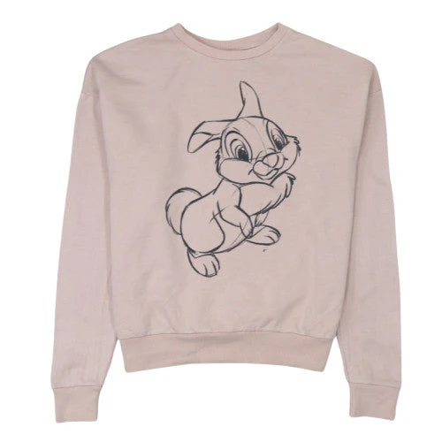 Disney Women Beige Thumper Sweatshirt Size S Crew Neck Pullover