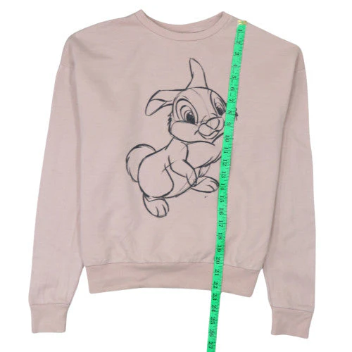 Disney Women Beige Thumper Sweatshirt Size S Crew Neck Pullover - Image 3