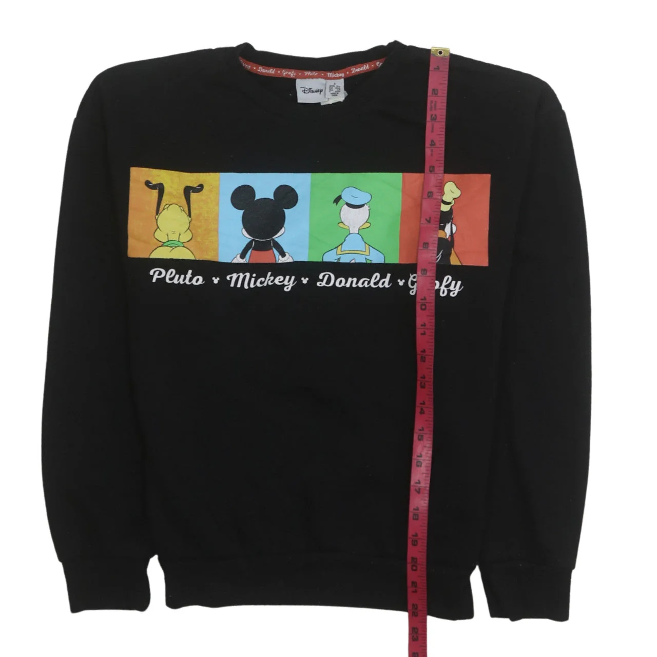 Disney Women Black Mickey Donald Goofy Sweatshirt Size S 10/12 - Image 2