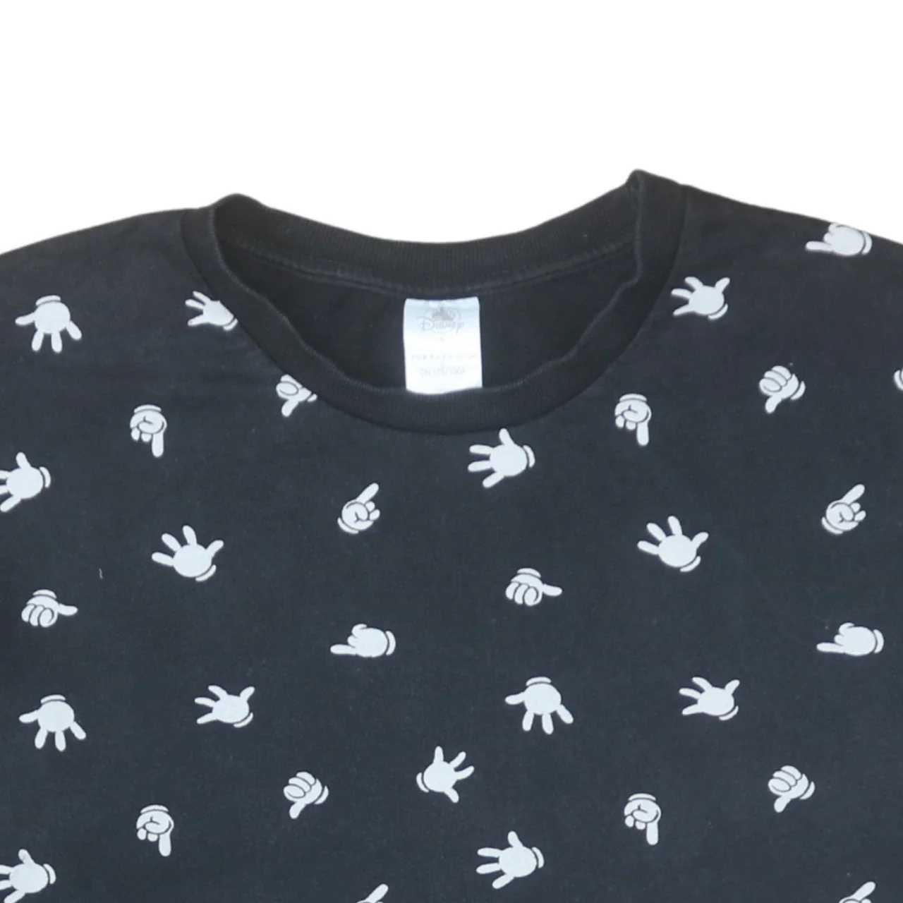 Disney Women Black Mickey Hands Crew Neck Sweatshirt Size 14 - Image 7