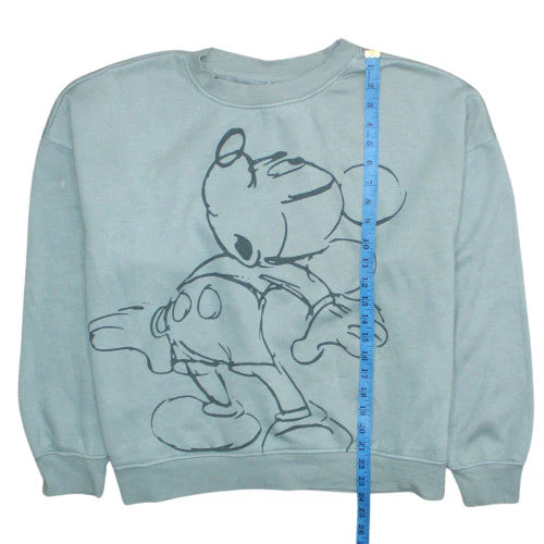 Disney Women Blue Mickey Mouse Pullover Sweatshirt L 14/16 - Image 2