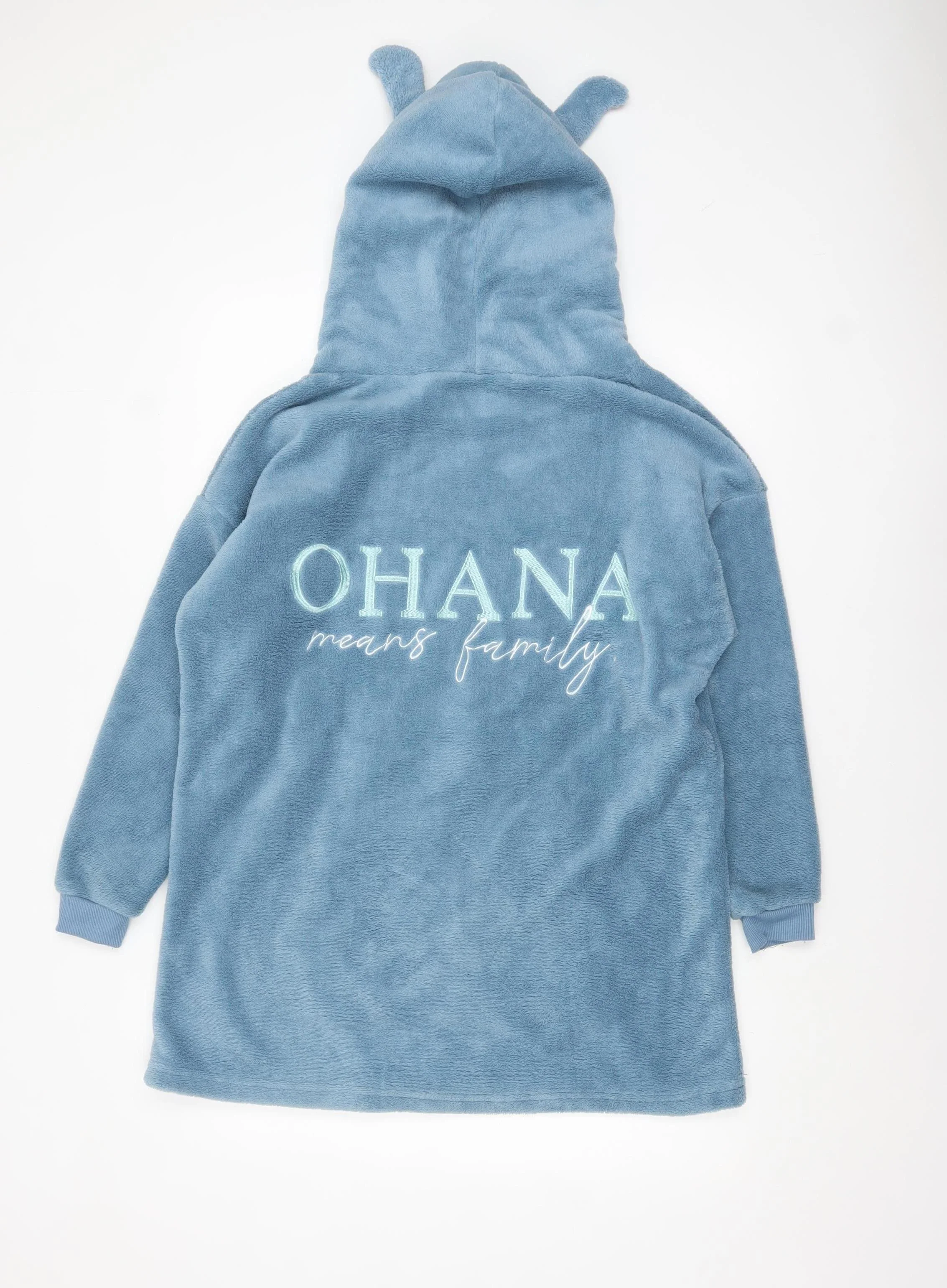 Disney Women Blue Stitch Fleece Hooded Nightshirt One Size - Image 3