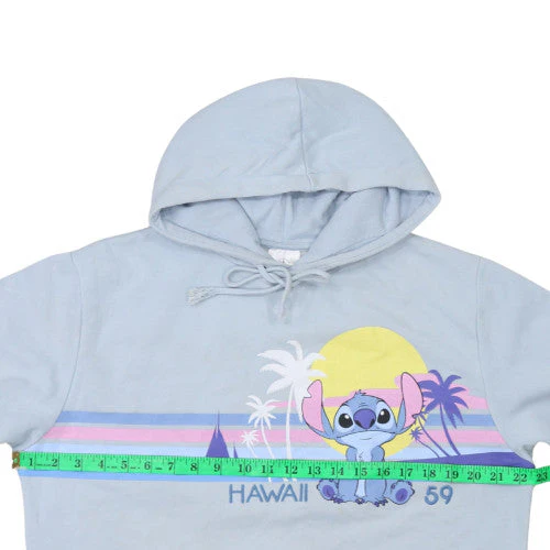 Disney Women Blue Stitch Hawaii Pullover Hoodie Size M - Image 2