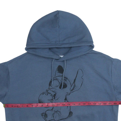 Disney Women Blue Stitch Hoodie Medium UK 12/14 Pullover Cotton Blend - Image 3