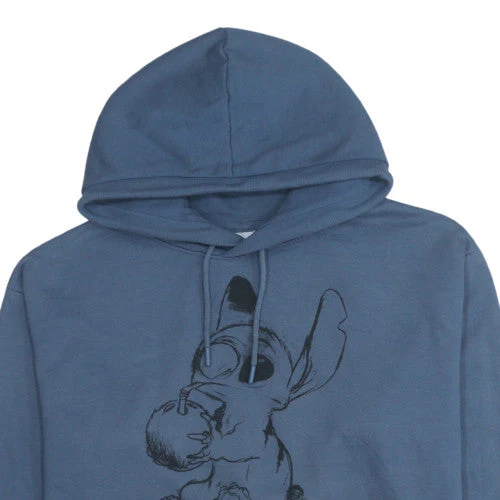 Disney Women Blue Stitch Hoodie Medium UK 12/14 Pullover Cotton Blend - Image 8
