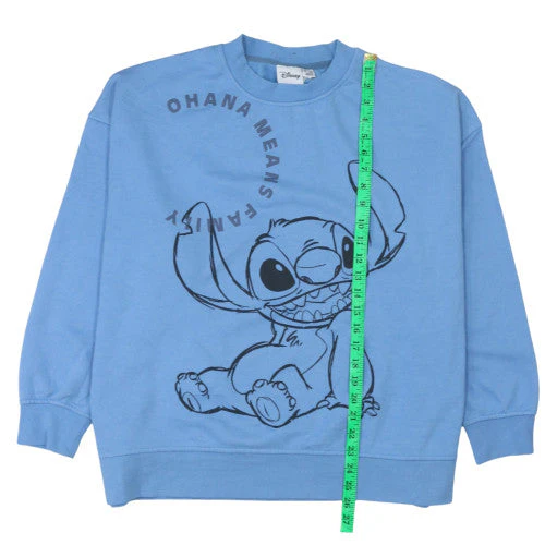 Disney Women Blue Stitch Ohana Means Family Sweatshirt M - Image 3