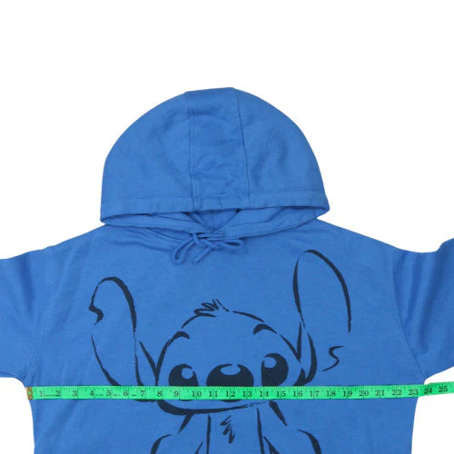 Disney Women Blue Stitch Pullover Hoodie Size 12 M Graphic Sweatshirt - Image 2
