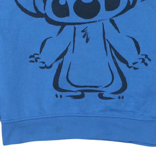 Disney Women Blue Stitch Pullover Hoodie Size 12 M Graphic Sweatshirt - Image 8