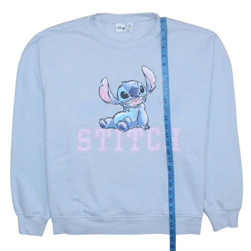 Disney Women Blue Stitch Sweatshirt 2XL Crew Neck Pullover - Image 2