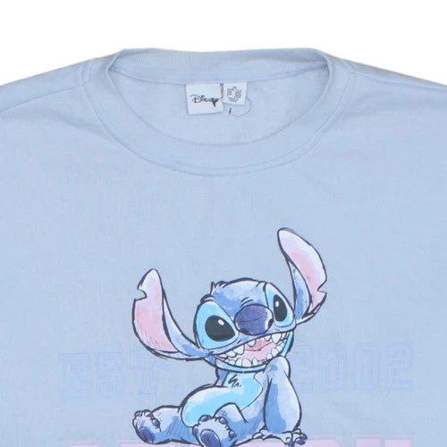Disney Women Blue Stitch Sweatshirt 2XL Crew Neck Pullover - Image 7