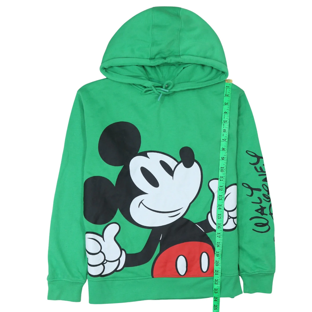 Disney Women Green Mickey Mouse Pullover Hoodie XS Cotton - Image 3