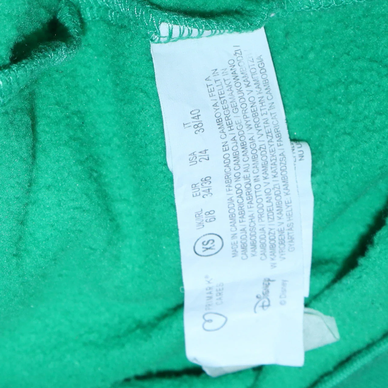 Disney Women Green Mickey Mouse Pullover Hoodie XS Cotton - Image 6