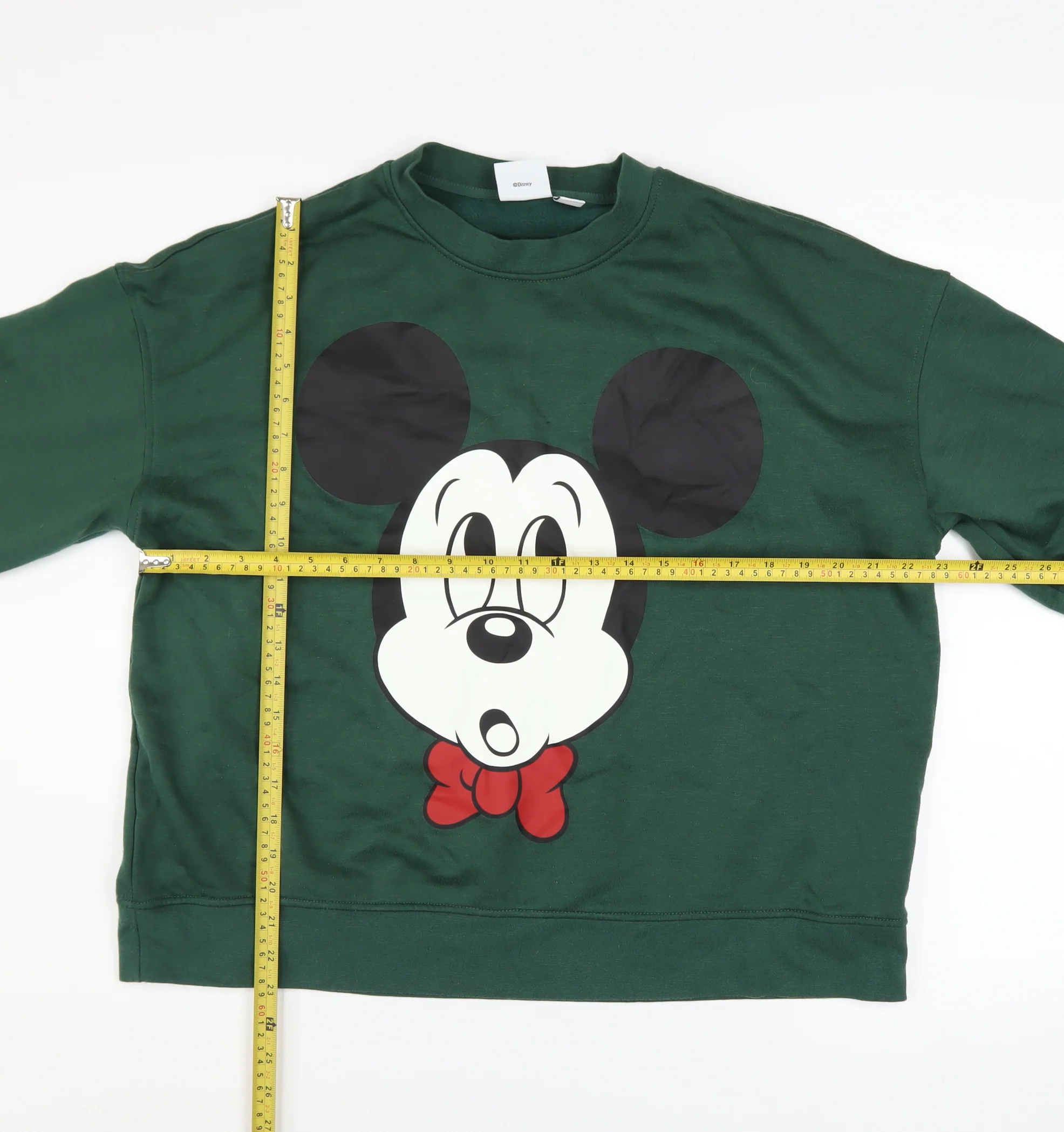 Disney Women Green Mickey Mouse Pullover Sweatshirt Size L 14/16 - Image 2