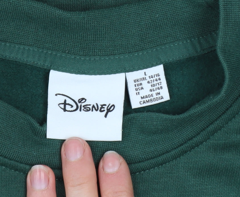 Disney Women Green Mickey Mouse Pullover Sweatshirt Size L 14/16 - Image 4