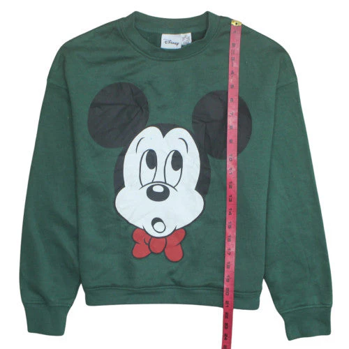 Disney Women Green Mickey Mouse XS Sweatshirt Crew Neck Pullover - Image 3