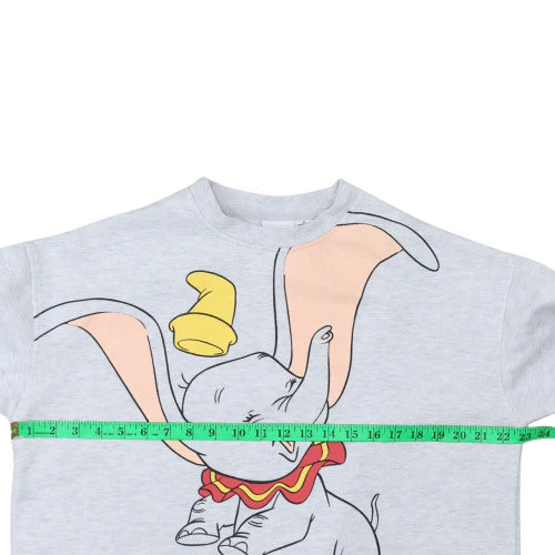 Disney Women Grey Dumbo Sweatshirt M 12/14 Crew Neck Pullover - Image 2