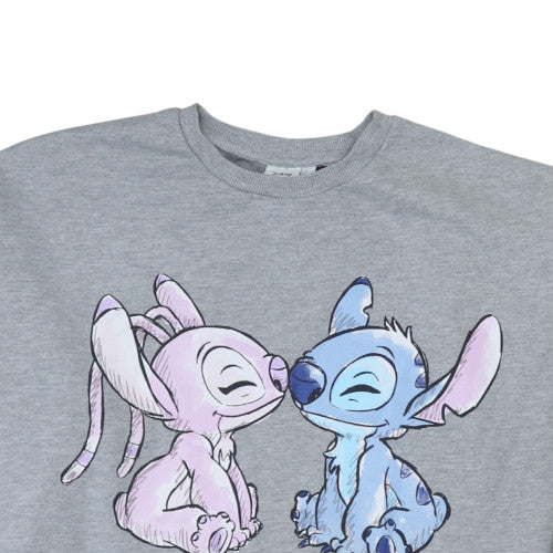 Disney Women Grey Lilo & Stitch Graphic Pullover Sweatshirt Size L - Image 7