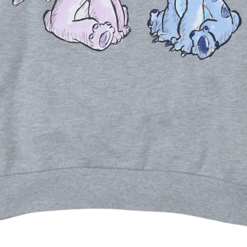 Disney Women Grey Lilo & Stitch Graphic Pullover Sweatshirt Size L - Image 8