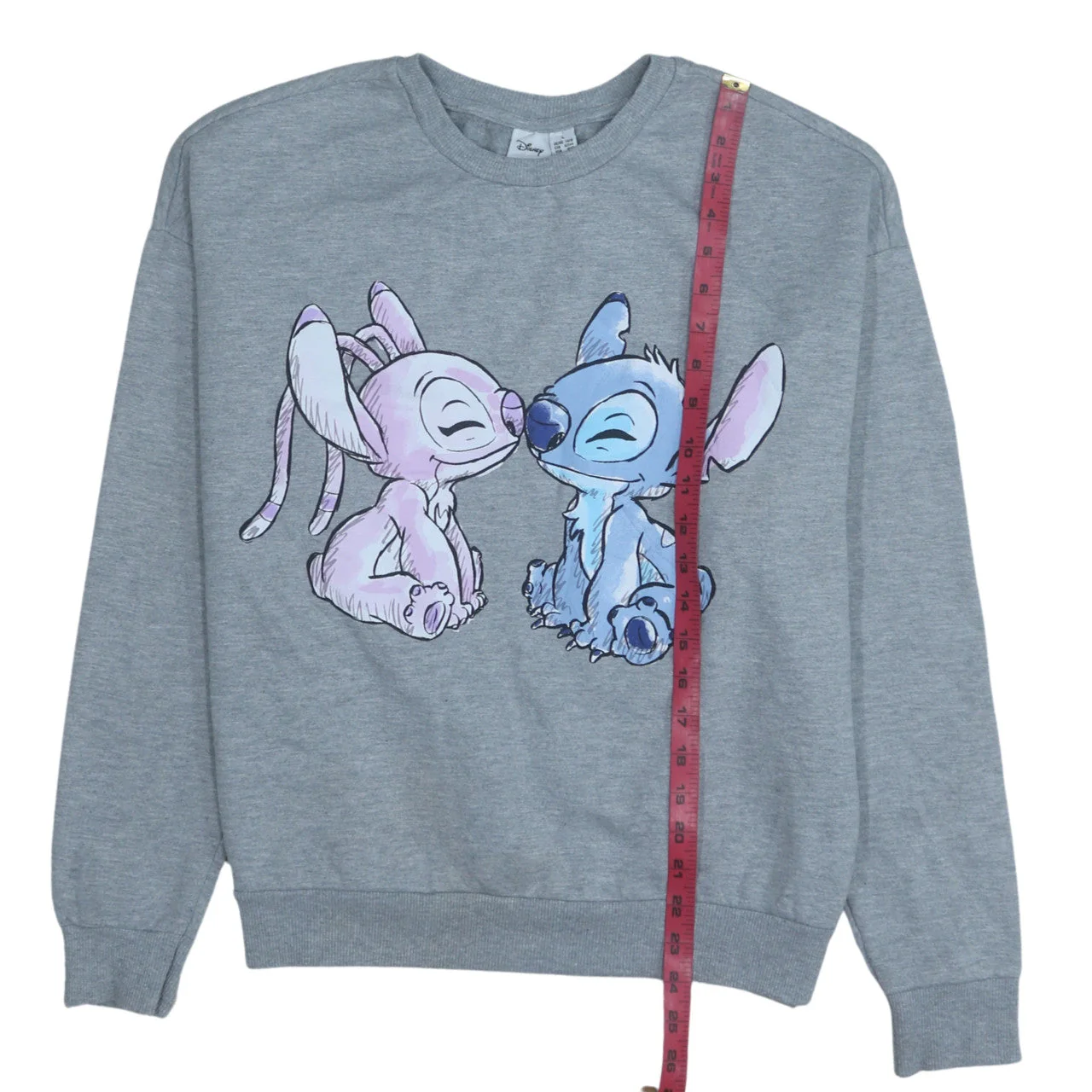 Disney Women Grey Lilo & Stitch Long Sleeve Pullover Sweatshirt Size L - Image 3