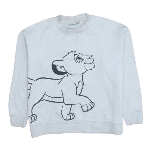 Disney Women Grey Lion King Sweatshirt L Simba Graphic Pullover