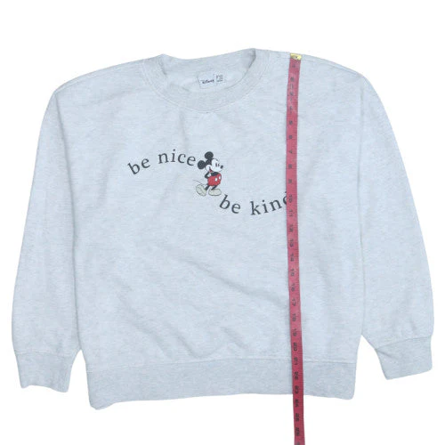 Disney Women Grey Mickey Mouse Be Nice Be Kind Sweatshirt L - Image 3