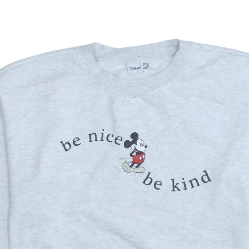 Disney Women Grey Mickey Mouse Be Nice Be Kind Sweatshirt L - Image 6