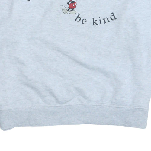Disney Women Grey Mickey Mouse Be Nice Be Kind Sweatshirt L - Image 7